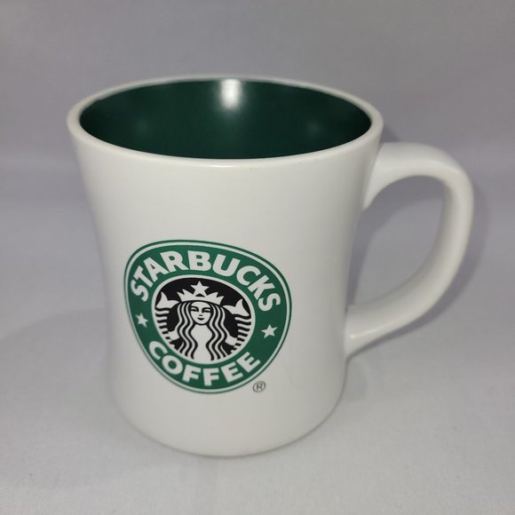 Starbucks Coffee Cup 12 floz /340ml Mug 4" Green Logo Ceramic Hot Drink - Picture 1 of 1